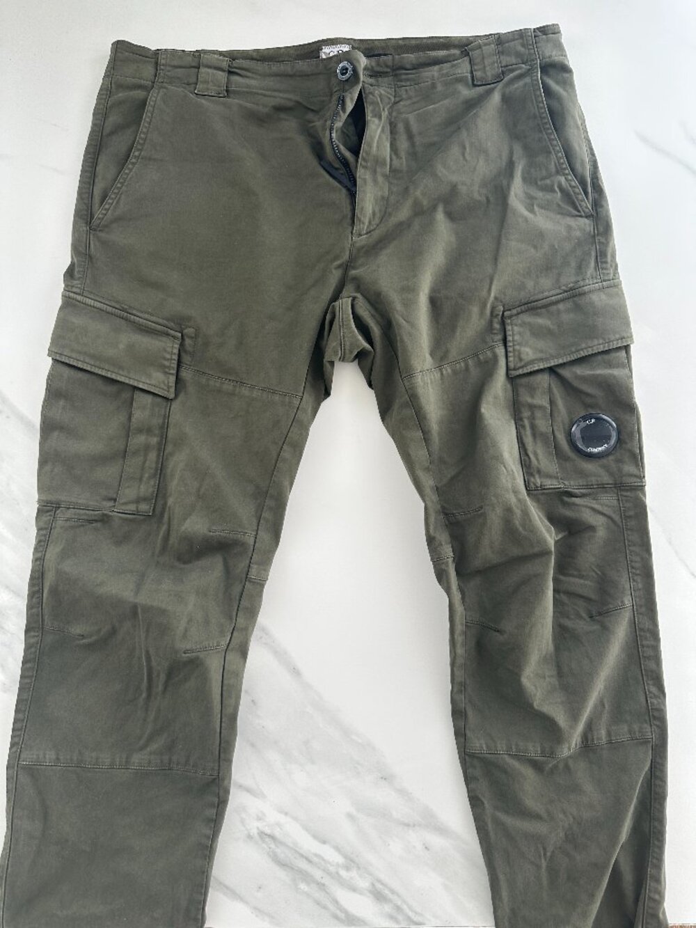 CP Company Lens Ergonomic Stretch Cargo Pants Olive Green Size 52 EU US 36